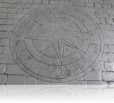 Compass Feature in Country Cobble Drive Basalt Grey