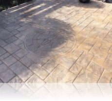 Compass Feature in Rustic Sandstone with Charcoal Release Agent