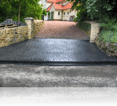 Boot Curb on country cobble drive