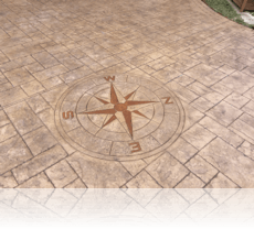 Compass Feature in Biscuit with Tan Stain Etch